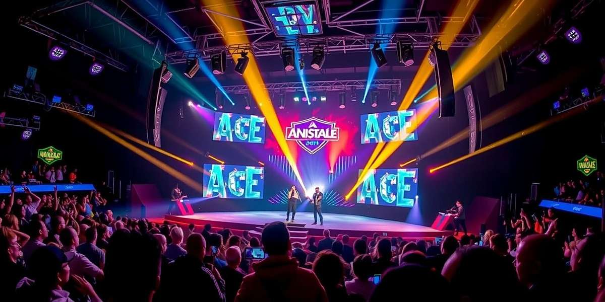 Spectacle Anise Ace Esports Championship Spectacle Anise Ace esports tournament with players competing on stage in front of a large crowd of fans